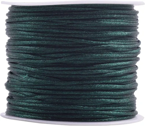 Miniatura 73 de KONMAY 80 Yardas 1.0mm Cordón Rattail de Nylon Satén Seda Trim Hilo para Cuentas para Nudos Chinos, Kumihimo, Trabajo con Cuentas, Macramé, 2-Azul