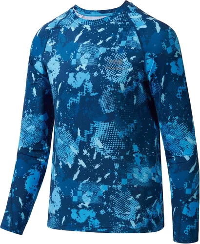 BASSDASH Camiseta de pesca de manga larga para jóvenes UPF50+ camuflaje con protección UV de secado rápido