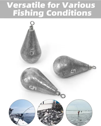 Miniatura 5 de BLUEWING Pesas de pesca giratorias de fundición de 1/2oz-8oz Drop Shot Dipsey plomo agua salada