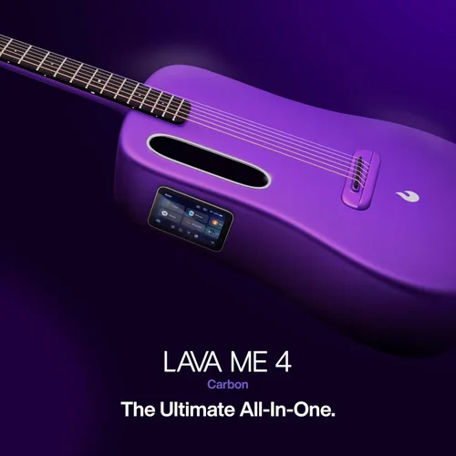 Miniatura 3 de LAVA ME 4 Guitarras Acústicas Eléctricas de Fibra de Carbono, Guitarra de Audio Inteligente de Viaje con Pantalla Táctil de 3.5 Pulgadas, Sistema