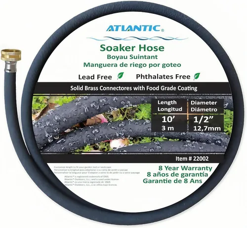 Miniatura 14 de Atlantic Short Soaker Hose 2ft x1/2" Garden Soaker Hose, Water Seeper Hoses for Foundation Watering, Garden Beds, Garden, Lawn and Plants.