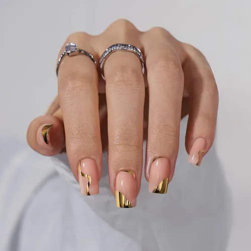 Miniatura 29 de BTArtbox Uñas cortas a presión, color negro, francés, almendra, con pegamento y pestañas adhesivas para mujeres en 16 tamaños, kit de 32 uñas de gel