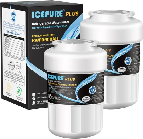 ICEPURE PLUS NSF53&42 RWF0600AH Reemplazo para GE MFW, MWFP, 197D6321P006, WFC1201, MWFA, PC75009, HDX FMG-1, 46-9996, filtro de agua para