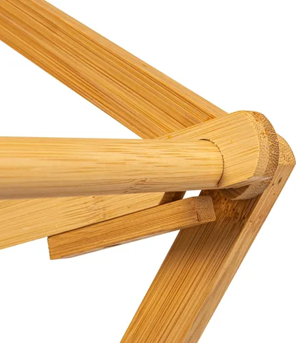 Miniatura 3 de Household Essentials Estante plegable de secado de ropa de bambú de gran tamaño, estante de lavandería de lujo con 11 clavijas, respetuoso