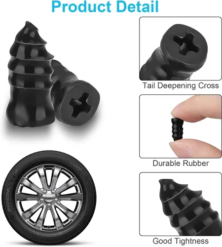 Miniatura 3 de Linkstyle Kit de uñas de goma para reparación de neumáticos, 40 clavos de reparación de atornillados, herramienta de reparación de pinchazos planos
