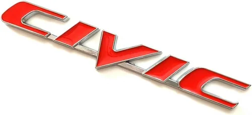 Miniatura 2 de Emblema de letras 3D en relieve C-I-V-I-C de metal con respaldo adhesivo de reemplazo para emblema trasero de decoración automotriz (negro mate)