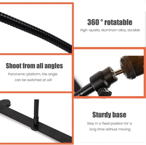 Miniatura 4 de Trípode ajustable con soporte para teléfono celular, soporte para teléfono superior, soporte en línea para enseñanza en línea para transmisión