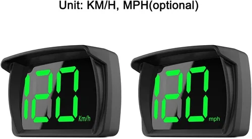 Miniatura 8 de Shkalacar Pantalla frontal HUD para automóvil, velocímetro digital GPS KM/H MPH con pantalla LED de fuente grande + adaptador de carga de automóvil