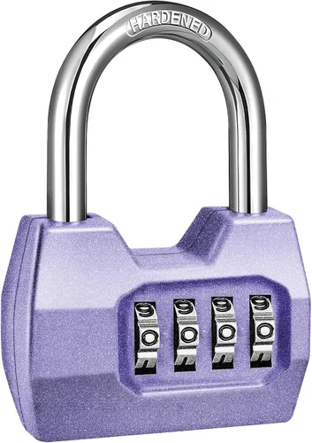 Miniatura 33 de 1 Paquete disecu Candado de Combinación de 4 Dígitos, Impermeable para Exteriores, para Casillero de Gimnasio Escolar, Cerca, Portón, Cobertizo, Rosa