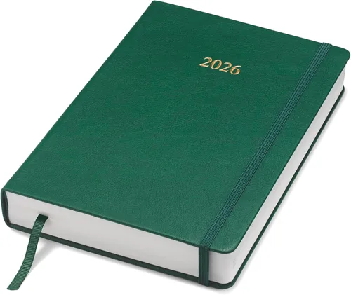 Miniatura 24 de Wykeham's Agenda diaria ejecutiva 2026 – Días festivos y formato – Personalización disponible (marrón, 6 x 4.5 pulgadas)
