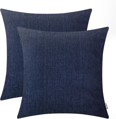 Miniatura 43 de BRAWARM Fundas de almohada 40x40 cm - Paquete de 2 fundas de almohada de chenilla negra, fundas de almohada de chenilla suave teñida sólida