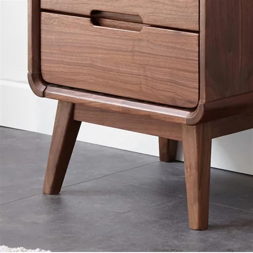 Miniatura 8 de SISWIM Mesitas de noche de madera de nogal negro dormitorio armario de almacenamiento mesita de noche pequeña mesa auxiliar