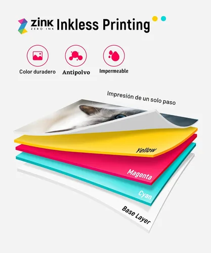 Miniatura 7 de Liene Impresora Fotográfica 2x3 Pulgadas, Mini Impresora de Imágenes con 10 Papeles Adhesivos Zink, Bluetooth 5.0, Compatible con iOS y Android