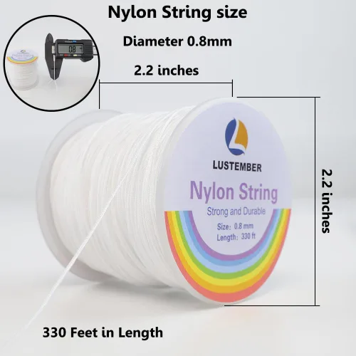 Miniatura 2 de 0.8mm de cuerda de nailon, cuerda fuerte para pulseras, cordón de nailon duradero para fabricación de joyas, pulseras, ensartado de cuentas