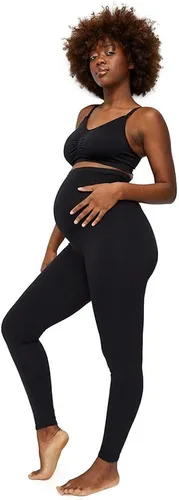 Miniatura 2 de Motherhood Maternity Women's Essential Stretch Secret Fit Over the Belly Leggings Full Length & Crop Length XS-3X 1 & 2 Packs