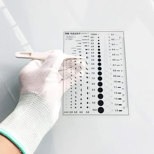 Miniatura 9 de Medidor de detección de defectos Tabla de estimación de tamaño SEC (transparencia) para defectos y medición (transparente, 8)