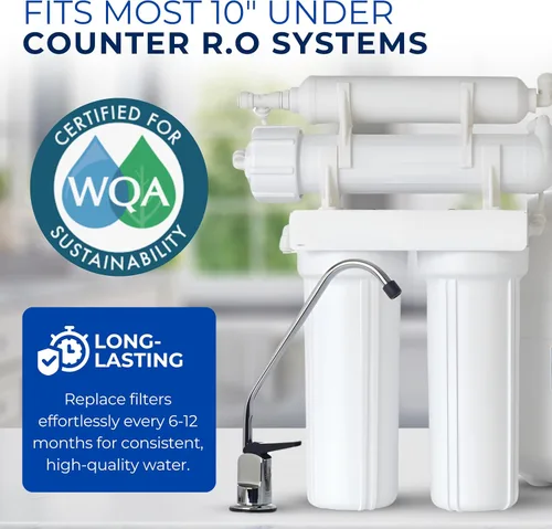 Miniatura 6 de IPW Industries Universal Kit de filtro de recambio para ósmosis inversa de 4 etapas debajo del fregadero Reemplace cada 6-12 meses para obtener