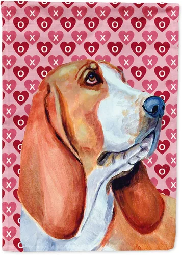 Miniatura 156 de Caroline's Treasures SS4484GF Bandera de jardín con diseño de bulldog inglés y corazones para el Día de San Valentín, bandera decorativa para patio