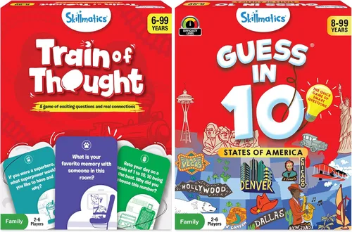 Miniatura 7 de Skillmatics Guess in 10 Animal Planet & Train of Thought Bundle, juegos para niños, adolescentes y adultos, regalos para niños y niñas de 6, 7, 8, 9