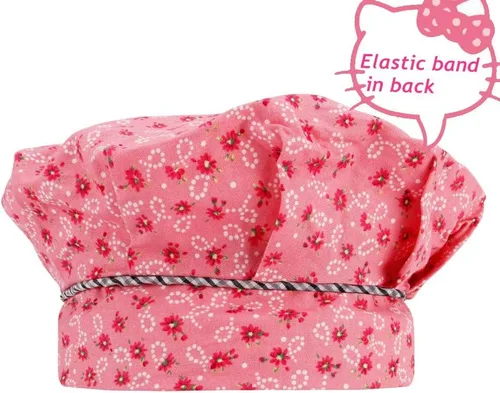 Miniatura 5 de Juego de delantal y gorro de chef para niños, delantales ajustables de algodón para niños con 2 bolsillos, lindos delantales de cocina para niñas