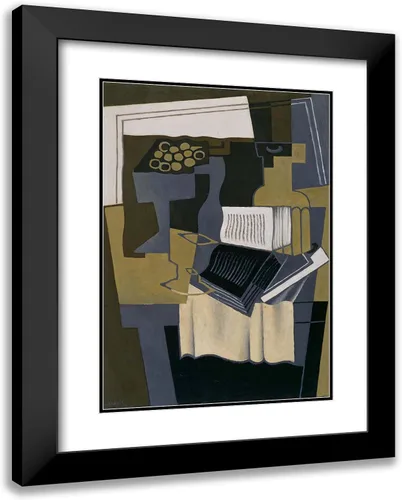 Miniatura 3 de ArtDirect Gris, Juan 19x24 Gold Ornate Framed Art Print with Double Matting Titled: Grapes Glass and Book Gold Ornate Wood Frame with Double Matting