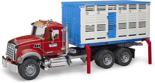 Miniatura 6 de Bruder 02830 Mack Granito Ganado Transporte Camión con 1 Ganado