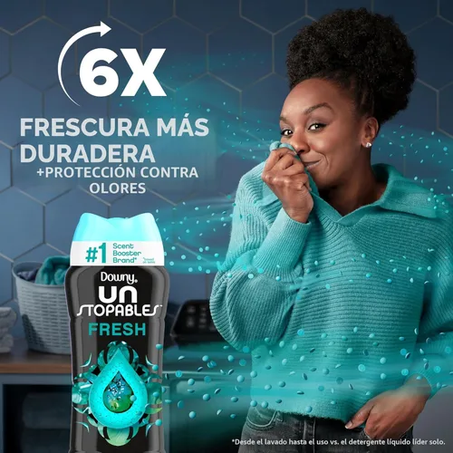 Miniatura 3 de Downy Unstopables - Perlas potenciadoras de aroma para lavar la ropa, frescas, 18.2 onzas