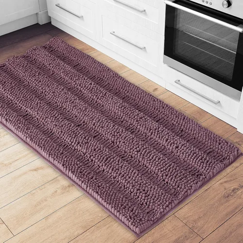 Miniatura 46 de NICETOWN Tapete negro para baño, antideslizante, suave, absorbente de agua, tapete de bajo perfil para entrada, tapete para vestíbulo, puerta