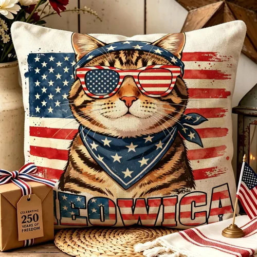 Miniatura 7 de ArogGeld Patriotic Pillow Covers 16x16 Inch 4th of July Dog Decorations America Flag Striped Star Throw Pillow Covers Personalized Funny 250th