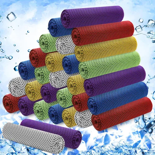 Miniatura 14 de Hosuly Paquete de 30 Toallas Refrescantes, 40"x12" Hielo Transpirables Suaves Frías Paño de Sudor Microfibra Paños de Entrenamiento para Gimnasio