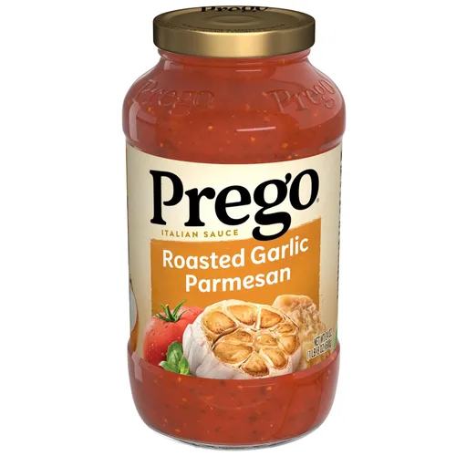 Prego Salsa de pasta, salsa de tomate italiana con ajo asado y queso parmesano, tarro de 24 onzas