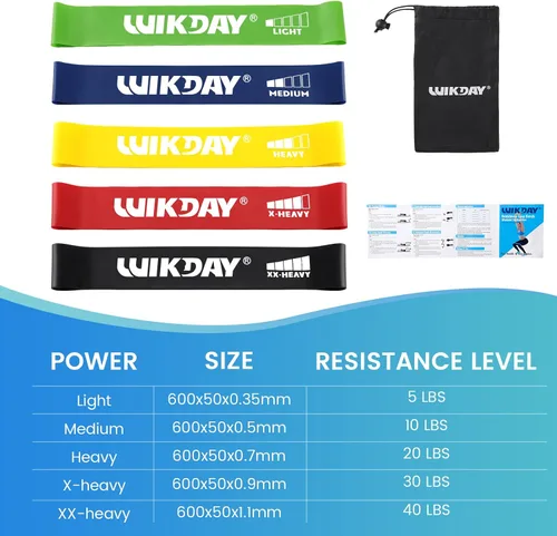 Miniatura 5 de WIKDAY Resistance Bands, Pull Up Bands, Workout Bands for Exercise, Thick Heavy Resistance Band Set with Door Anchor, Elastic Bands for Body Varios