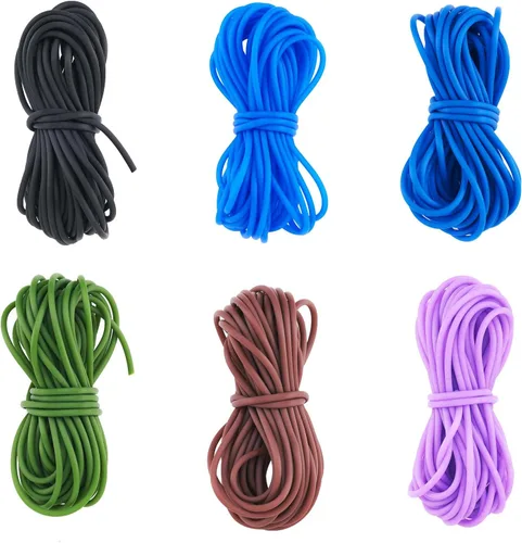 Miniatura 35 de FASHEWELRY 3 rollos de cables de goma huecos para tejer, cable de peluquero de 0.079 pulgadas (0.079 in), cables de silicona para tejer puntada