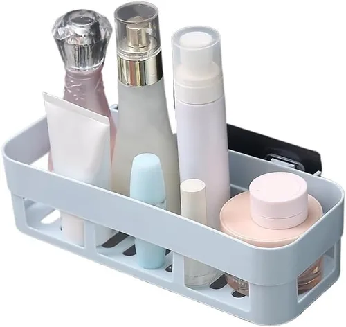 Miniatura 4 de Organizador de ducha Estante de baño organizador adhesivo para baño, cesta de almacenamiento de gel de champú, decoración de esquina de baño