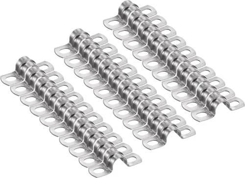Miniatura 32 de HARFINGTON 10 abrazaderas de conducto de 5/16 pulgadas y 0.315 in, abrazadera de tubo M8 U, correa de tubo rígida de acero inoxidable, soporte