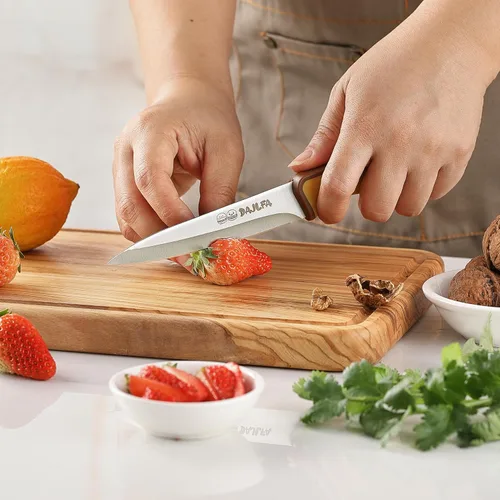 Miniatura 8 de 3 cuchillos de cocina, juego de cuchillos de acero inoxidable con funda, chef de 8 pulgadas, utilidad de 4.5 pulgadas y cuchillo de pelar de 4