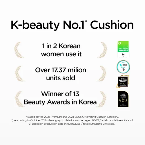 Miniatura 3 de JUNG SAEM MOOL Essential Skin Nuder Cushion Acabado natural, base de cojín de cobertura para construir por artista de maquillaje coreano