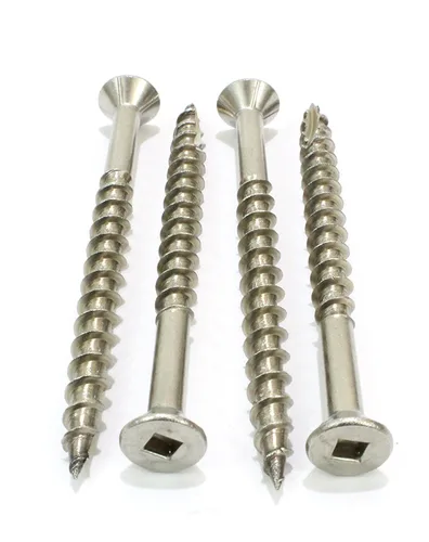 Tornillos de acero inoxidable #10 x 2-1/2", (100 unidades) de accionamiento cuadrado, punto de corte de madera tipo 17, acero inoxidable 18-8 (305),