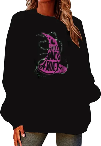 Miniatura 3 de Bowiln Womens Halloween Sweatshirts Cute Pumpkin Pullover Tops Spooky Season Fall Shirts Long Sleeve Crewneck Oversized Tee