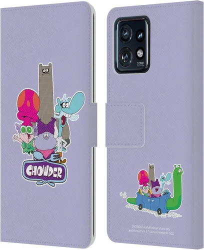 Head Case Designs Chowder - Funda de piel con licencia oficial de Chowder: diseño de personajes de la serie animada, compatible con Motorola Moto