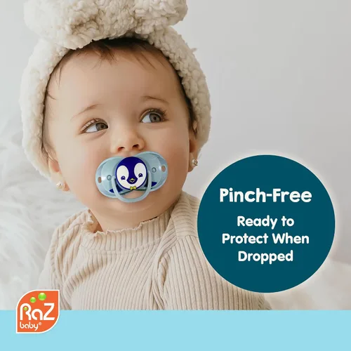 Miniatura 3 de RaZbaby Keep-It-Kleen - Paquete de 2 chupetes para bebé, se cierra cuando se cae, pezón de ortodoncia de silicona sin BPA, ideal para viajes
