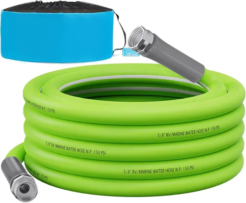 Miniatura 7 de RVGUARD Manguera de agua para autocaravana de 50 pies, 5/8 pulgadas de diámetro interior, manguera de jardín sin plomo y sin fugas para RV