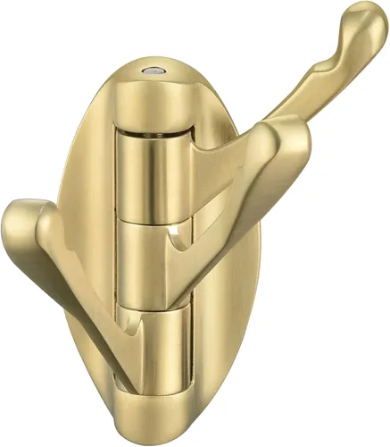 Gancho de toalla Angle Simple Dorado cepillado, soporte de toalla giratorio plegable de metal, gancho para bata de baño, organizador para casa y RV,
