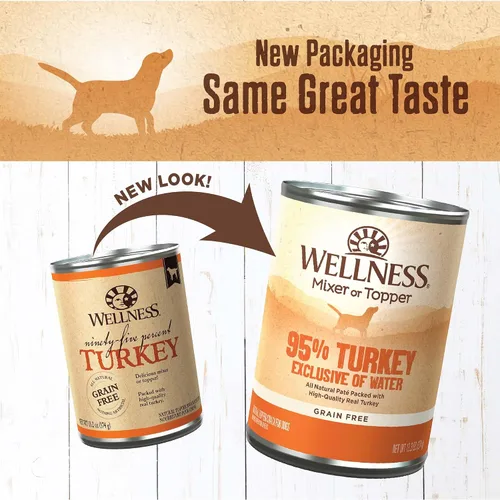Miniatura 2 de Alimento húmedo Wellness enlatado para perros, sin granos, 95% natural, lata de 13.2 onzas (paquete de 12), Anaranjado