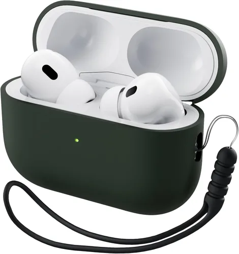 Miniatura 12 de ORNARTO Funda compatible con AirPods Pro 2 2022, silicona híbrida protectora completa para AirPods Pro de 2ª generación, cubierta frontal LED Azul