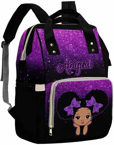 Miniatura 20 de Artsadd Bolsa de pañales con foto personalizada para mamá, mochila personalizada con correas para cochecito, bolsa de hombro de viaje grande, bolsa