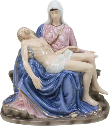 Ebros Gift Figura de porcelana de porcelana de hueso Michelangelo Vaticano Reproducción de La Pieta de 9 pulgadas de alto, la Santa Madre con Jesús