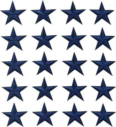 Miniatura 10 de 5 parches para planchar con estrellas negras, parches bordados para ropa, chaquetas, sombreros, mochilas, jeans (3.2 pulgadas)