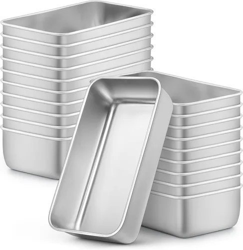 Miniatura 9 de LIANYU Paquete de 4 moldes para pan para hornear pan, molde para pan de 9 x 5 pulgadas, molde para pan de acero inoxidable para pastel de carne