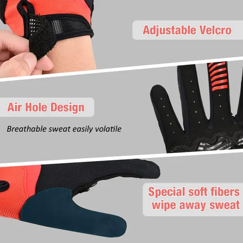 Miniatura 4 de Guantes de ciclismo para hombres y mujeres, guantes de ciclismo para carreras de carretera MTB DH al aire libre, dedos completos, guantes